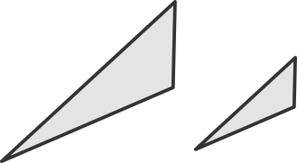 a picture of two triangles of the same shape but two different sizes